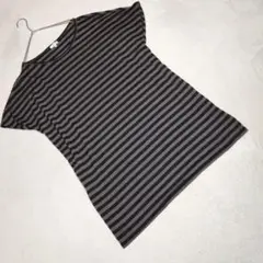 良品★M.BLANC Tシャツ 半袖カットソー ボーダー カジュアル 日本製 黒