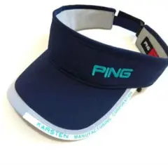 PING 冷感バイザー 紺 新品 ゴルフ 撥水 夏のサムネイル