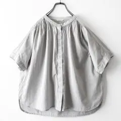 MHL. 24SS バンドカラー 半袖シャツ サイズ1 ベージュ コットン100 