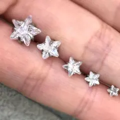 1ポイント スター ボディピアス サージカルステンレス ストレートバーベル 片耳