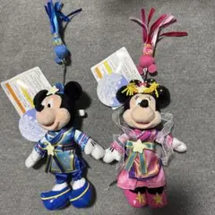 ディズニーランド/シー ミッキー/ミニー 七夕2018 ぬいぐるみバッジ