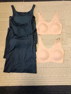 【はなちゃん様専用】ピンクブラトップ2枚（紺色対象外）、エアリズムインナー黒2枚