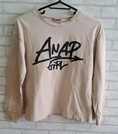 ANAP GiRL ベージュ 長袖カットソー Sサイズ140~150くらい