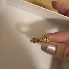 Dior ロゴ入りリング クリスタル付き