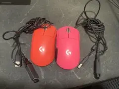 ロジクールスーパーライトマウス 2個セット 赤 ピンク