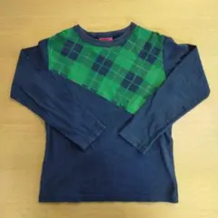 OJICO チェック柄 長袖Tシャツ ネイビー・グリーン