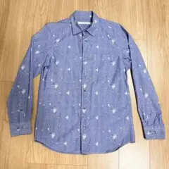 【美品】INTERMEZZO インターメッツォ チェック柄長袖シャツ ブルーのサムネイル