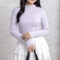 新品の訳アリ商品】ハイゲージハイネックニットトップス [オフィスカジュアル