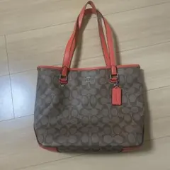 COACH トートバッグ オレンジ　ブラウン