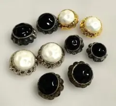 タイムセール♥451）金属レトロボタン　5ペア　10個セット
