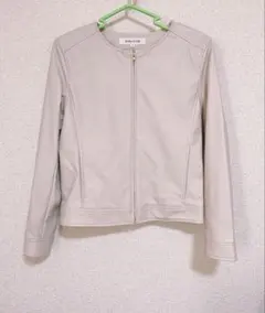 NATURAL BEAUTY BASIC ベージュレザージャケット S