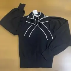 定価3960円　ボウタイリボン　黒　ニット　イング