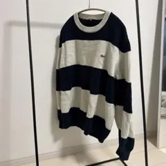 LACOSTE ネイビー ストライプ セーター