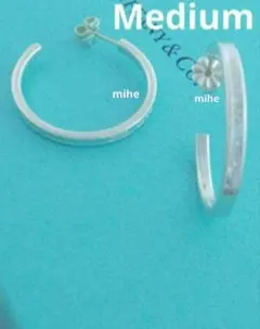 現行品 磨き済 ティファニー 1837 フープ ピアス ミディアム シルバー