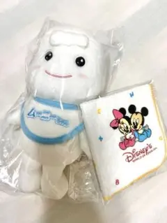 【新品未開封】《非売品》ムーニーちゃんぬいぐるみ & ミッキーミニープチタオル
