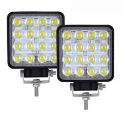 2個セット ホワイト 48W 50mm LEDワークライト 作業灯のサムネイル