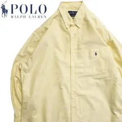 Ralph Lauren ボタンダウンシャツ イエロー L ワンポイントポニー