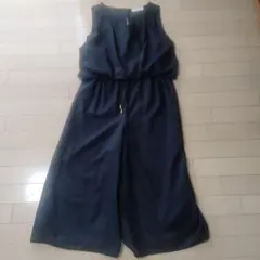 ダークブルー ノースリーブオールインワン