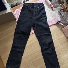 GRL ダークブルー ストレートデニムパンツ