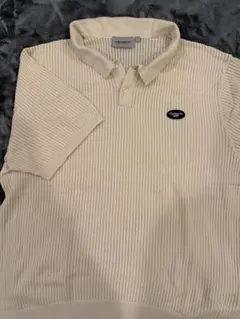 Carhartt アイボリー 半袖 リブ ポロシャツ L