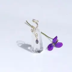 【14kgf】✦SALE✦すみれの花咲く頃アイオライトティアドロップイヤーカフ✦