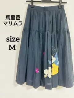 レトロ❣️馬里邑　マリムラ　花柄スカート　綿100% Mサイズのサムネイル