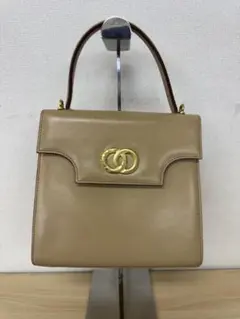 CELINE セリーヌ サークル　ロゴ　ハンドバッグ　カーフ　レザー　本革