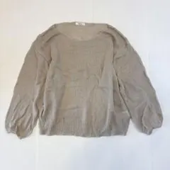 ナイスクラップ NICE CLAUP ニット 透かし編み グレー