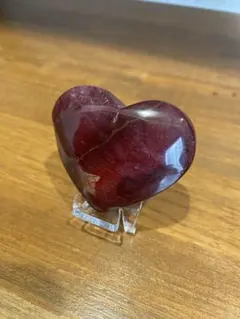 天然石 ハート　赤 置物　レッド　ムーアカイト　ジャスパー　パワーストーン
