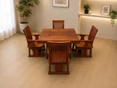 a22　美品　松尾博昭　作　黒檀　囲炉裏ダイニング５点セット a22 美品 松尾博昭 作 黒檀 囲炉裏ダイニング5点セット - メルカリ