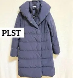 PLST プラステ ショールカラー ダウンコート ネイビー ダウン 紺 お洒落