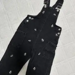 ZARA ブラック刺繍オーバーオール 3-4歳