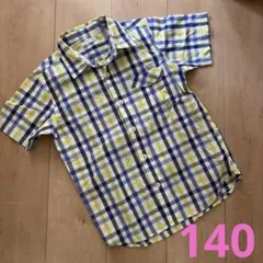 GU チェック柄 半袖シャツ 男の子用　【140】