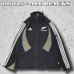 00s adidas × ALL BLACKS フリースジャケット 実寸S~M