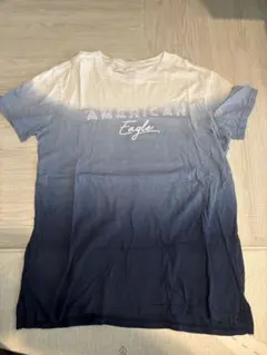 AMERICAN EAGLE ブルーホワイトネイビーTシャツ Lサイズメンズ