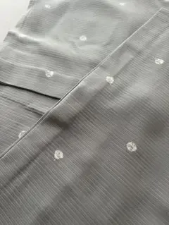 絽　飛び柄小紋　夏着物　グレー　鈴