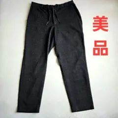 GU　テーパード イージー アンクル パンツ　チェック柄 メンズ サイズL