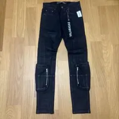 新品 バラバサスvalabasas ワックススキニーフレアデニム ブラック 29