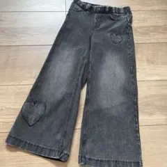 H&M ハート　グレー　フレアデニムパンツ
