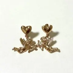 イヤリング 天使 エンジェル ゴールド ハート レトロ ヴィンテージ