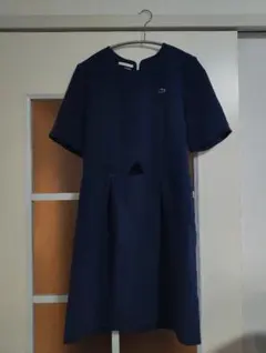 LACOSTE ラコステ 膝丈 ワンピース ネイビー