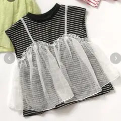 BREEZE チュールフレンチスリーブTシャツ 120cm