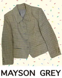 【MAYSON GREY】チェック柄ショートジャケットイエロー女性用M寸k14のサムネイル