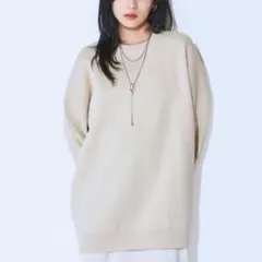 【タグ付き未使用】JEANASIS ジャガードボリュームスリーブプルオーバー