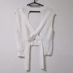 w closet ダブルクローゼット ホワイト クロスバック ニットベストのサムネイル