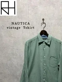 【古着】NAUTICA ワンポイント　Yシャツ　グリーン