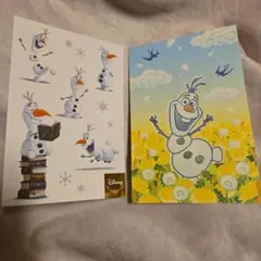 オラフ ポストカード　ディズニー　2枚