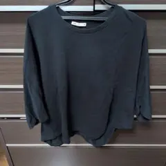 ZARA ザラ 五分袖 カットソー ブラック XL