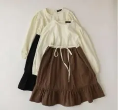 新品　urban cherry タックショルダーウエスト切替バイカラーワンピ