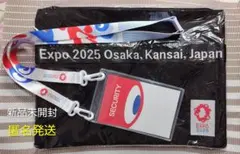 【新品未開封】万博スタッフ用サコッシュ(黒)＋AD証 非売品